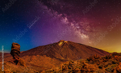 Night full of stars in Teide National Park , Teneriffe, Spain