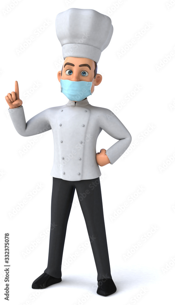 3D illustration of a cartoon character with a mask 3D illustration of a cartoon character with a mask