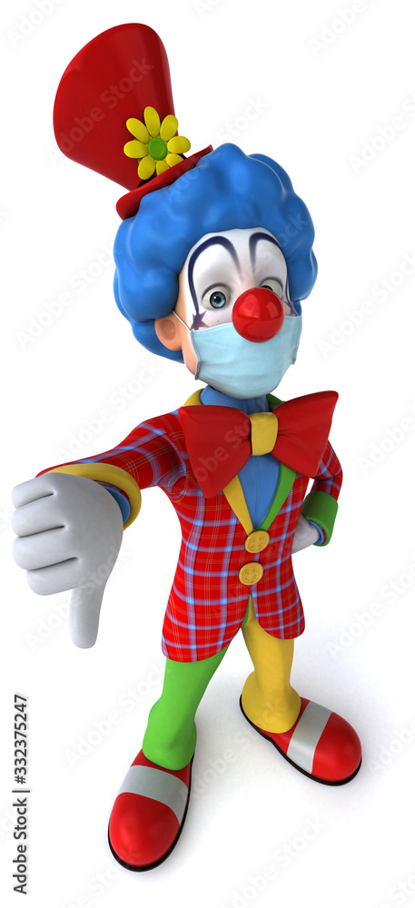 3D illustration of a cartoon character with a mask 3D illustration of a cartoon character with a mask
