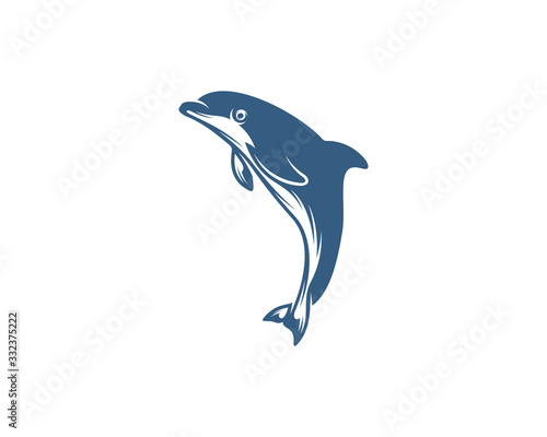 Dolphins logo design vector template. Silhouette of Dolphins design illustration