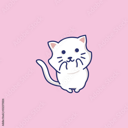 Cute cat outline vector illustration.
