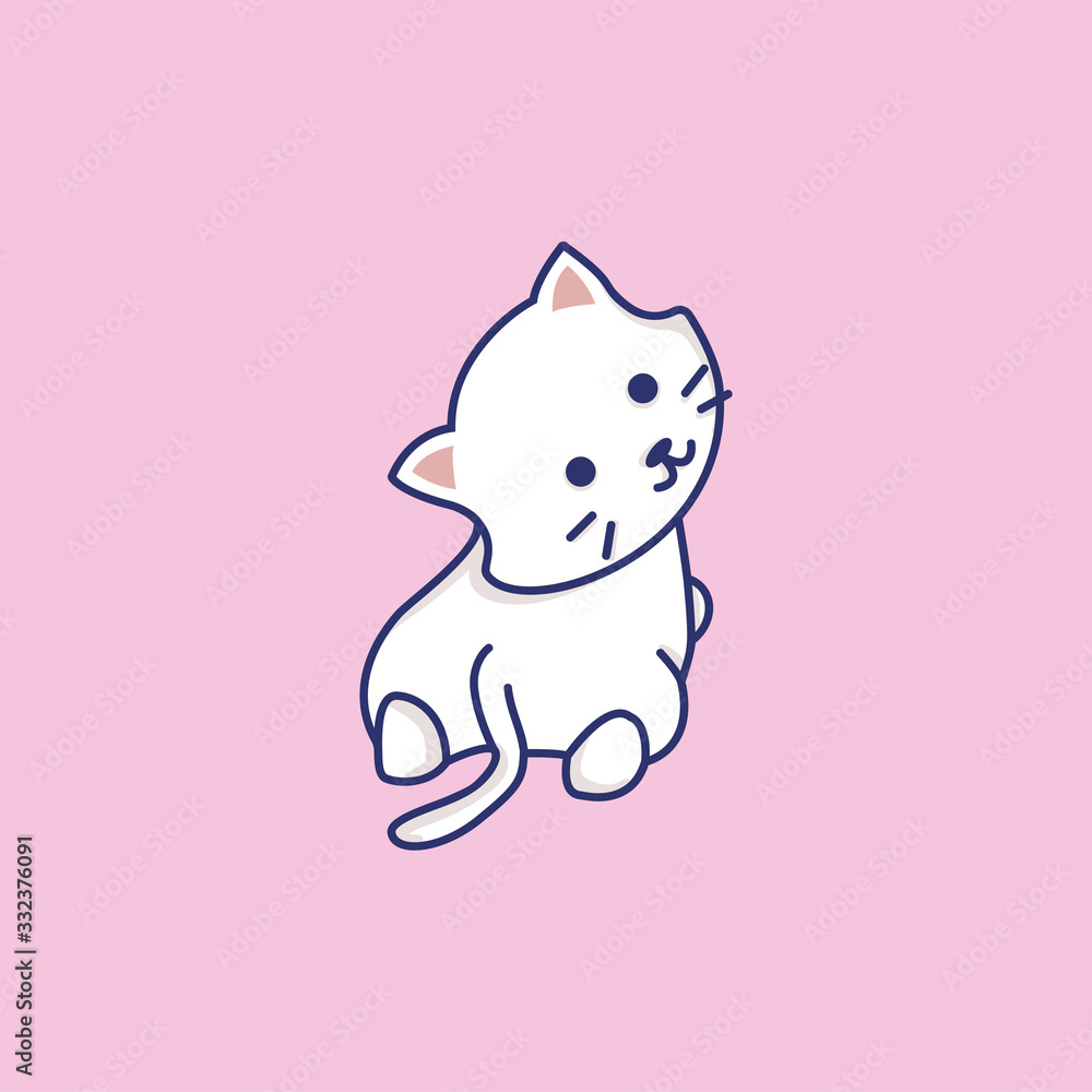 Cute cat outline vector illustration. Cute cat outline vector illustration.
