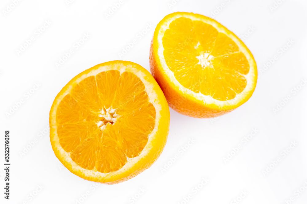 juicy sliced orange isolated on a white background juicy sliced orange isolated on a white background