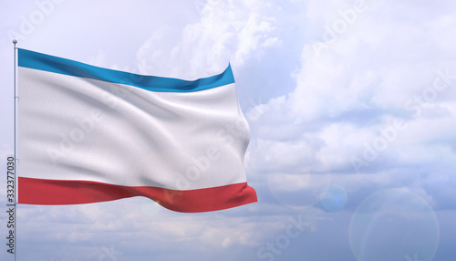 Foto High resolution close-up flag of Crimea. 3D illustration.
