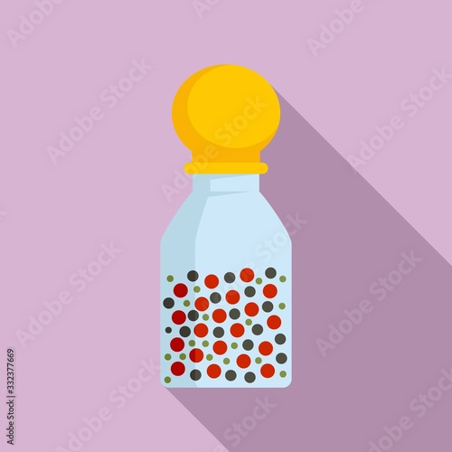 5 pepper bottle icon. Flat illustration of 5 pepper bottle vector icon for web design