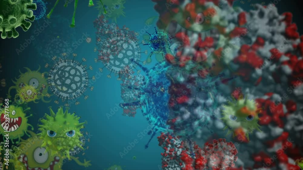 Video Stock Medical illustration 2d, 3d animation background of cells