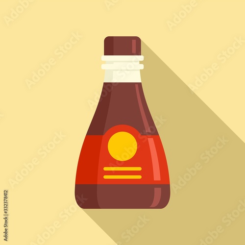 Aromatic soy bottle icon. Flat illustration of aromatic soy bottle vector icon for web design