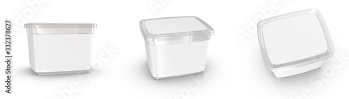 Realistic ice cream box mockup. 3d rendering