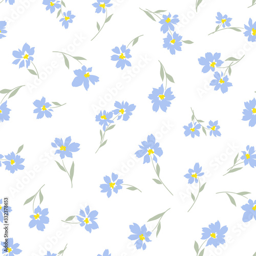 Seamless vector pattern of a beautiful flower, © daicokuebisu