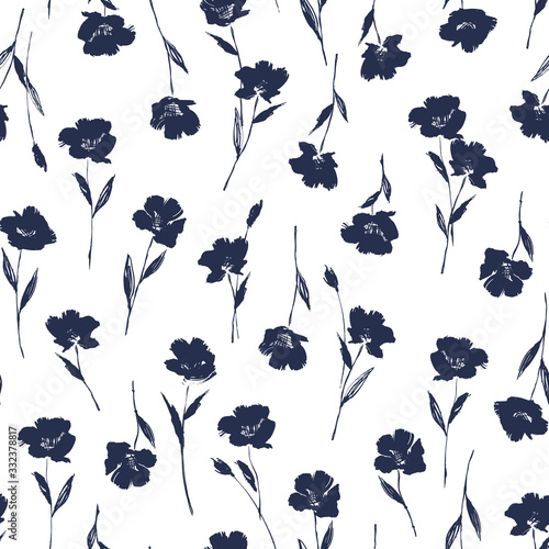 Seamless pattern material of an abstract flower,