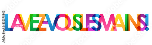 Bannière typographique vecteur LAVEZ-VOUS LES MAINS!