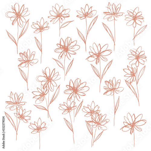 Flower vector illustration material abstract beautifully,