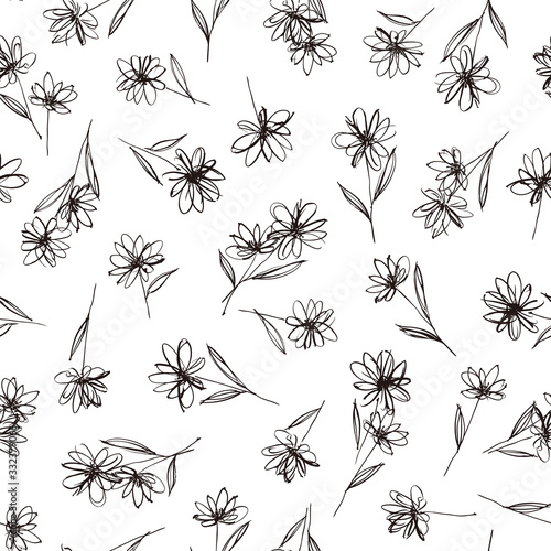 Seamless pattern material of an abstract flower,