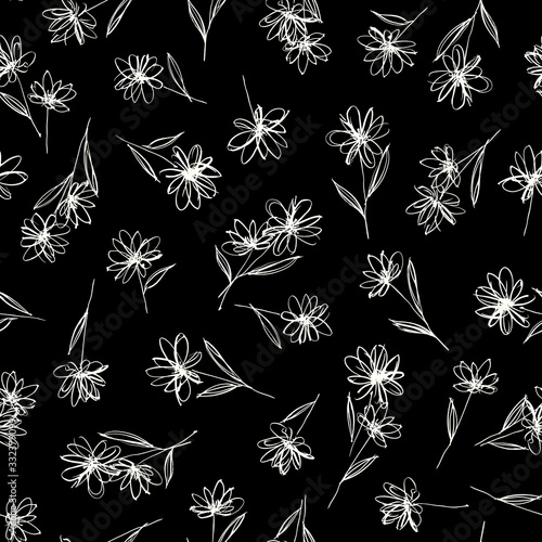 Seamless pattern material of an abstract flower,
