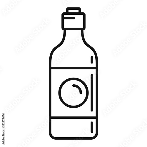 Soy sauce bottle icon. Outline soy sauce bottle vector icon for web design isolated on white background