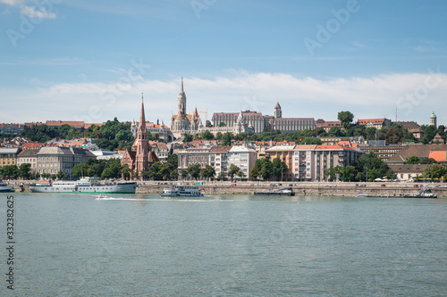The Fishermen's Bastion and Matthias Church on Buda Castle Hill overlooking the River Danube in Budapest. UNESCO World Heritage site. © Matteo Gabrieli