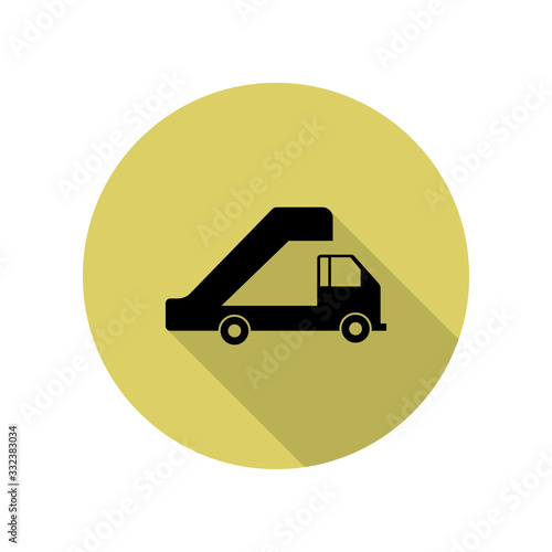 mobile gangway for aircraft long shadow icon. Simple glyph, flat vector of Airport icons for ui and ux, website or mobile application