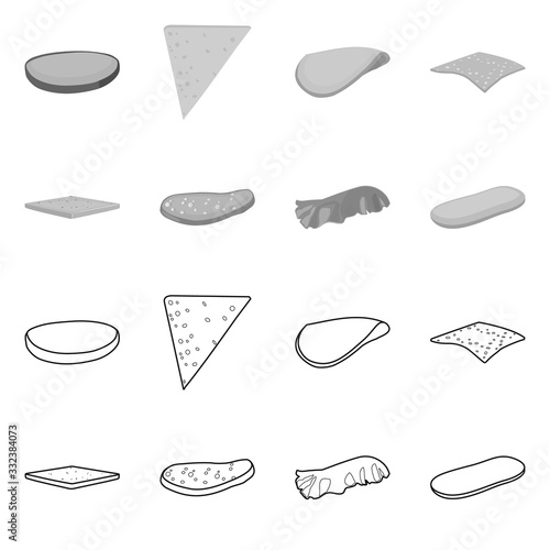 Isolated object of breakfast and delicious symbol. Set of breakfast and tasty vector icon for stock.