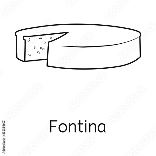 Vector illustration of cheese and fontina icon. Web element of cheese and block vector icon for stock.
