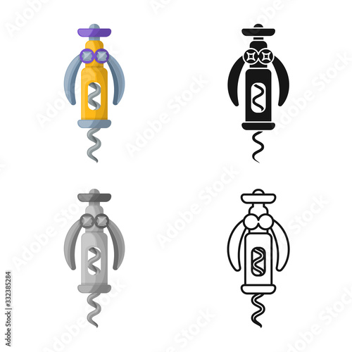 Vector design of gimlet and metallic logo. Web element of gimlet and bottle vector icon for stock.