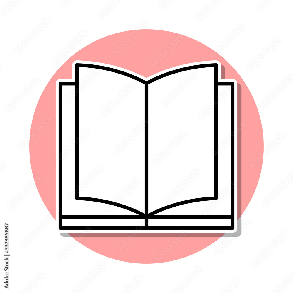 open book sticker icon. Simple thin line, outline vector of Books and magazines icons for ui and ux, website or mobile application open book sticker icon. Simple thin line, outline vector of Books and magazines icons for ui and ux, website or mobile application