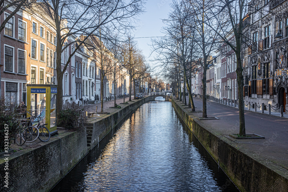 Alleyways in Delft Netherland during spring