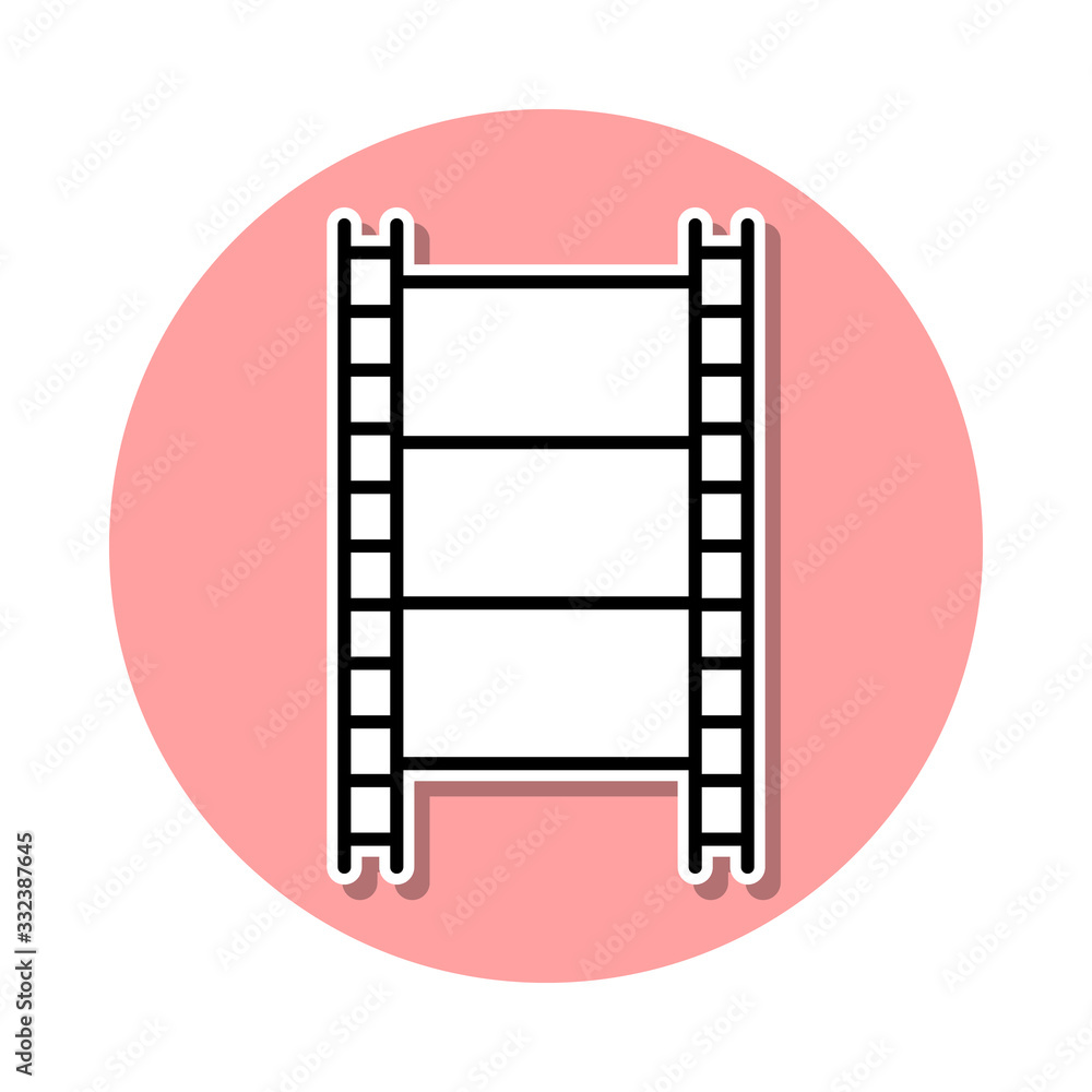film sticker icon. Simple thin line, outline vector of cinema icons for ui and ux, website or mobile application film sticker icon. Simple thin line, outline vector of cinema icons for ui and ux, website or mobile application