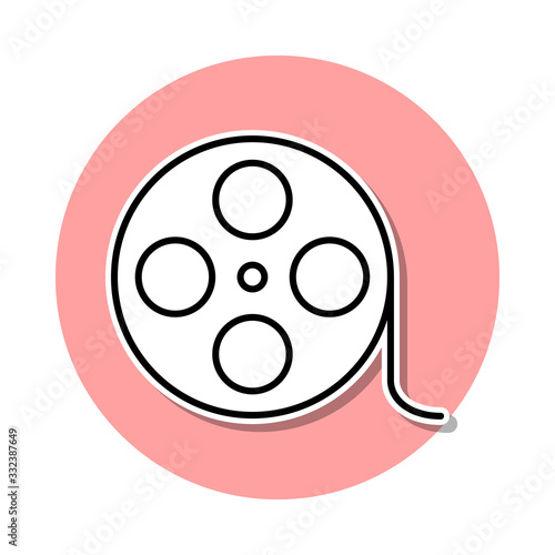 cinematographic tape sticker icon. Simple thin line, outline vector of cinema icons for ui and ux, website or mobile application