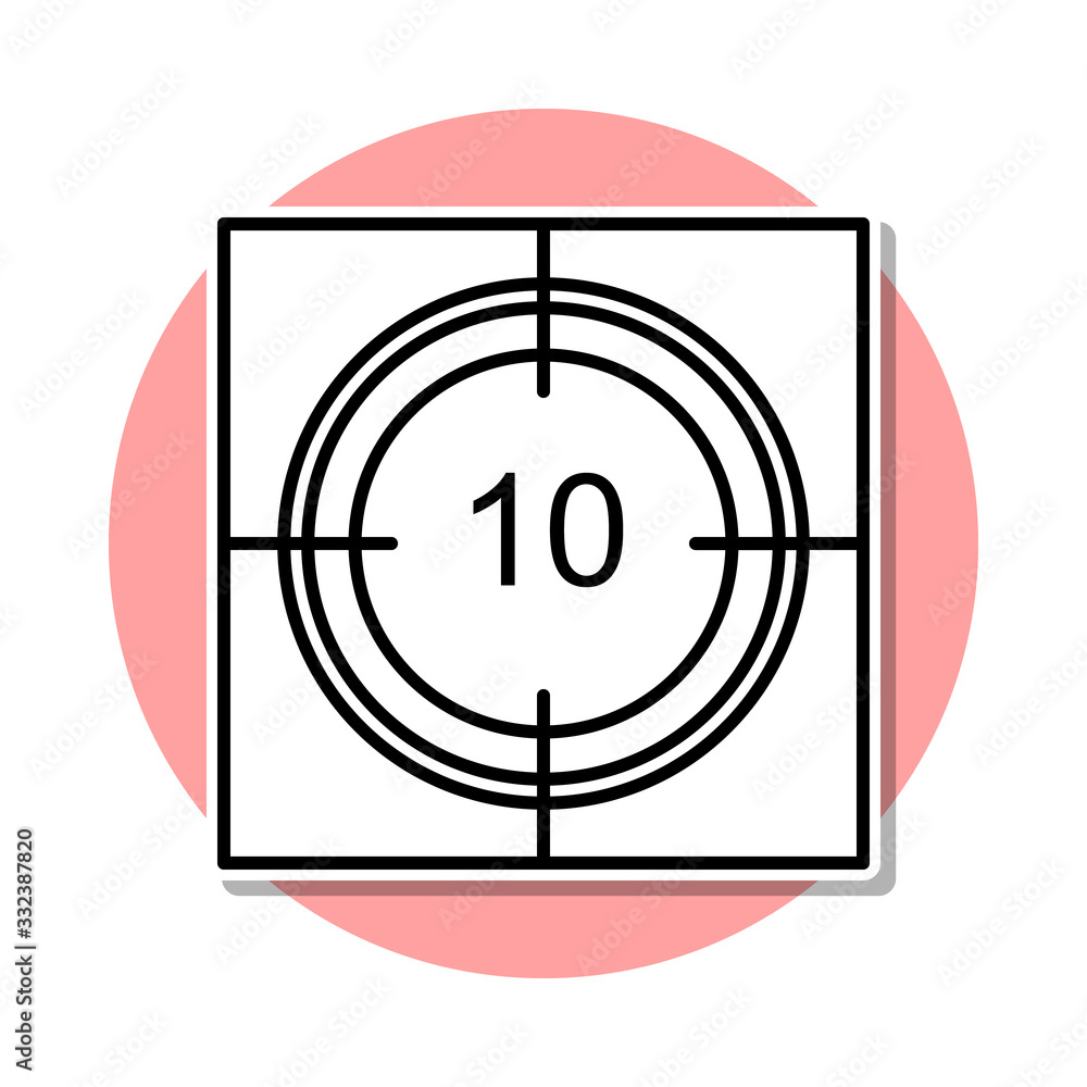 cinema timer sticker icon. Simple thin line, outline vector of cinema icons for ui and ux, website or mobile application cinema timer sticker icon. Simple thin line, outline vector of cinema icons for ui and ux, website or mobile application
