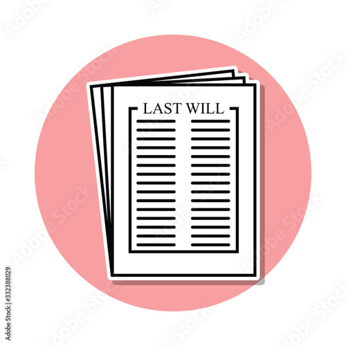 Last will sticker icon. Simple thin line, outline vector of Death icons for ui and ux, website or mobile application