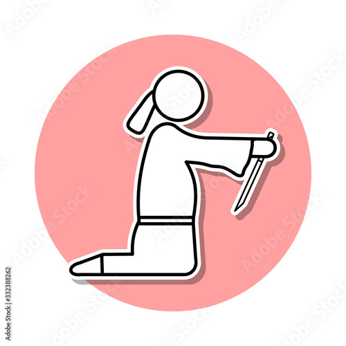 Harakiri sticker icon. Simple thin line, outline vector of Death icons for ui and ux, website or mobile application