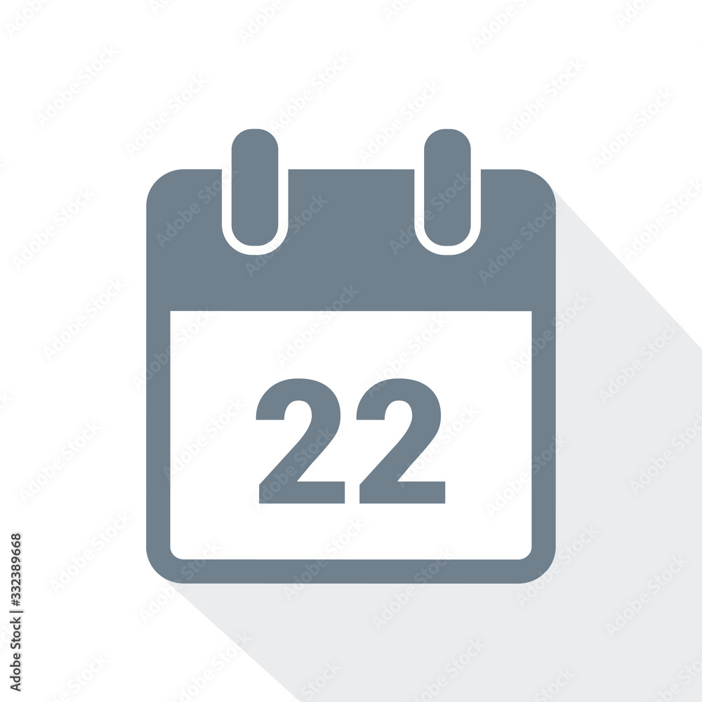 simple calendar icon 22 on white background vector illustration EPS10 simple calendar icon 22 on white background vector illustration EPS10