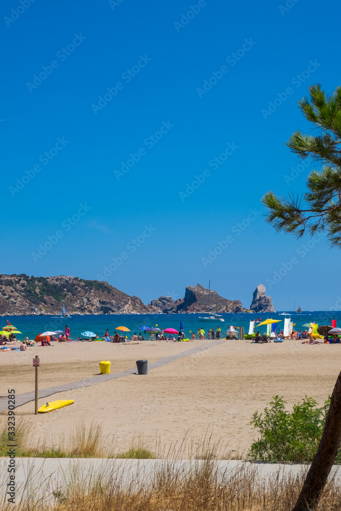 Fototapeta premium Estartit beach in Girona, Catalonia, Spain.