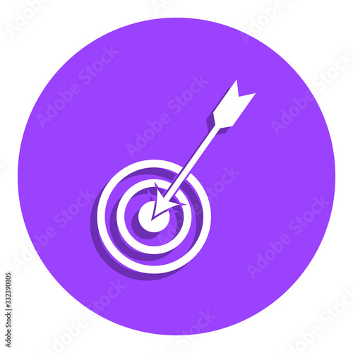 purpose and arrow badge icon. Simple glyph, flat vector of Finance icons for ui and ux, website or mobile application
