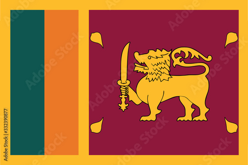 National Sri Lanka flag, official colors and proportion correctly. National Sri Lanka flag. Vector illustration. EPS10. Sri Lanka flag vector icon, simple, flat design for web or mobile app.