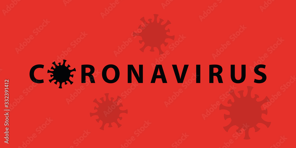 corona virus red warning banner vector illustration EPS10