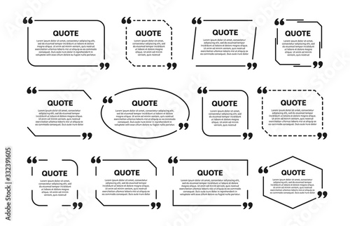 Vector quote box frame set