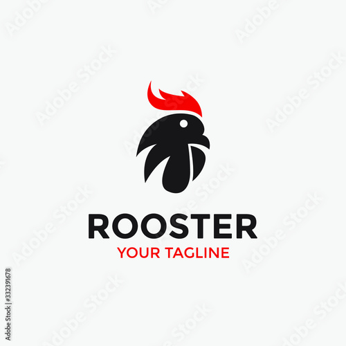 modern abstract rooster logo template