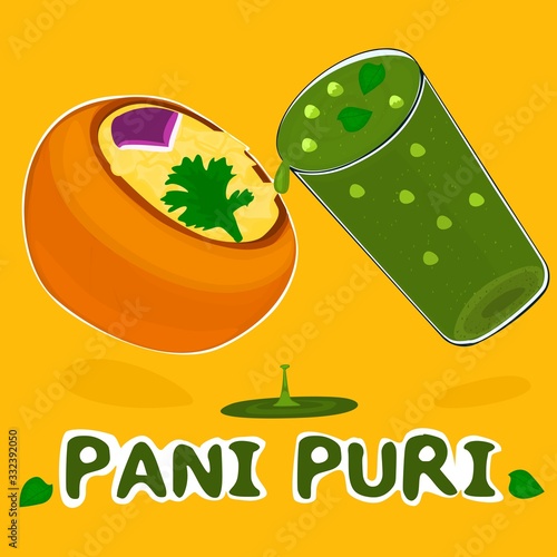 Pani Puri indian mumbai street Food Vector