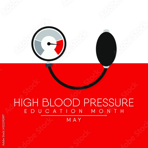 Vector illustration on the theme of National High Blood Pressure education and awareness month of May.