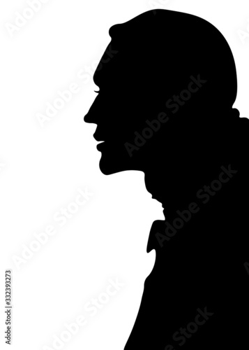 male profile picture  silhouette. Of the page 