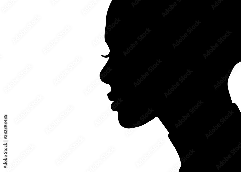 woman profile picture, silhouette. pages