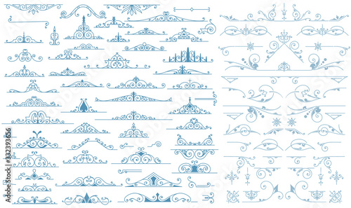 Mega set of floral ornaments for vintage designs