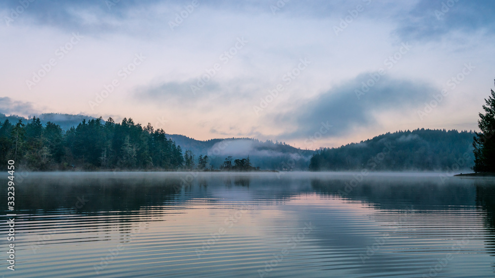 Mud Bay Kayaking At Sunrise With Fog