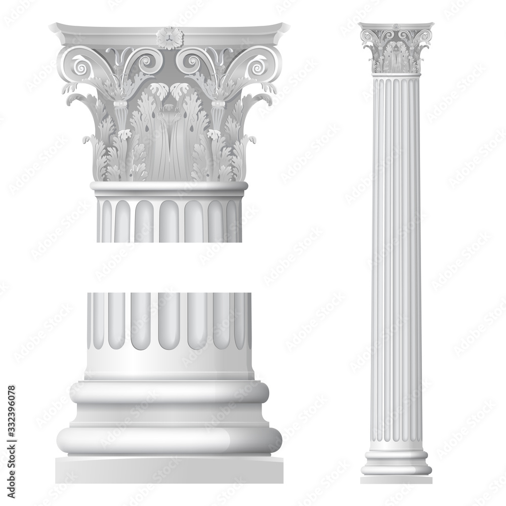Fototapeta premium classical column isolated on white