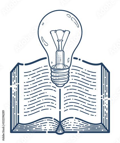 Open book with idea light b...