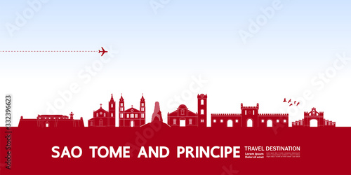 Sao Tome and Principe travel destination grand vector illustration. 