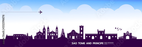 Sao Tome and Principe travel destination grand vector illustration. 
