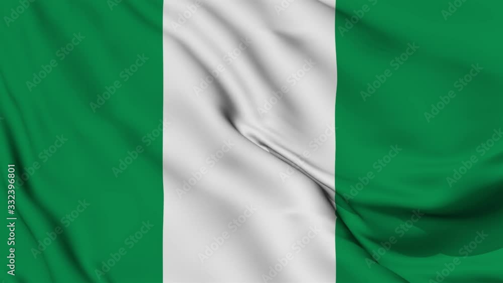Nigeria flag is waving 3D animation. Nigeria flag waving in the wind. National flag of Nigeria. flag seamless loop animation. high quality 4K resolution Nigeria flag is waving 3D animation. Nigeria flag waving in the wind. National flag of Nigeria. flag seamless loop animation. high quality 4K resolution