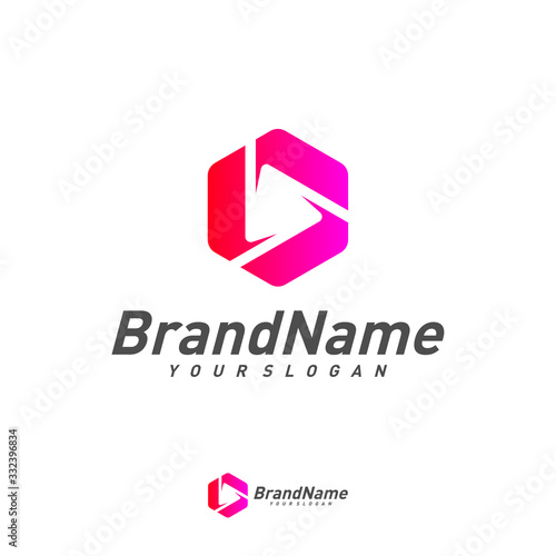 Hexagon Play Logo Design Template Vector. Creative Play logo concepts. Icon symbol Free Download Hexagon Play Logo Design Template Vector. Creative Play logo concepts. Icon symbol - GFXLoad